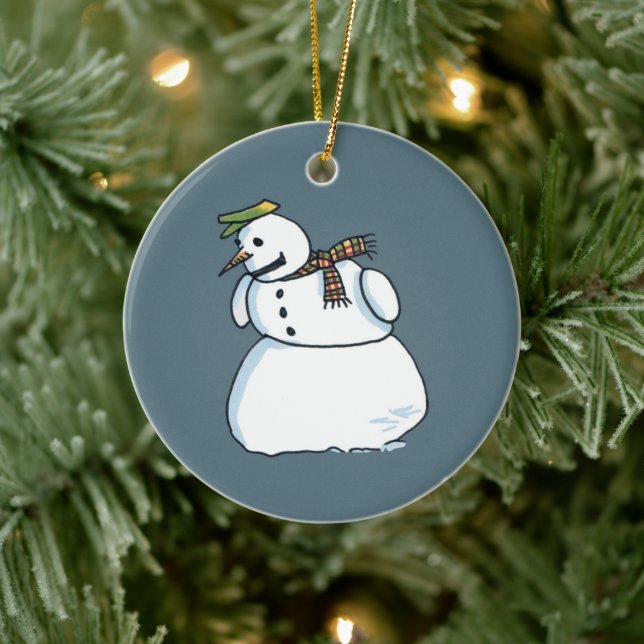 Snowman blue ceramic ornament (Tree)