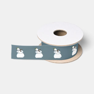 Snowman blue ribbon satin ribbon