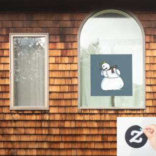 Snowman blue window cling