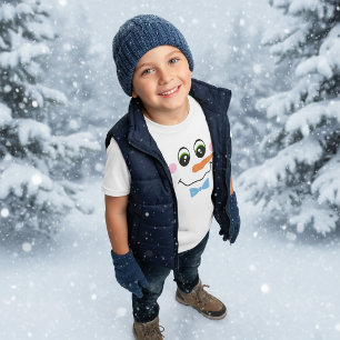 Snowman Boy Face T-Shirt for Kids