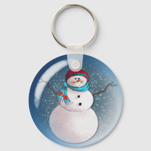 SNOWMAN BUBBLE 3 by SHARON SHARPE Keychain