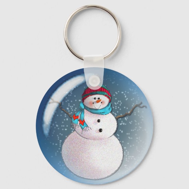 SNOWMAN BUBBLE 3 by SHARON SHARPE Keychain (Front)