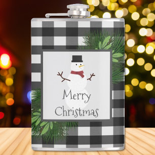 Snowman Buffalo Flacon Plaid