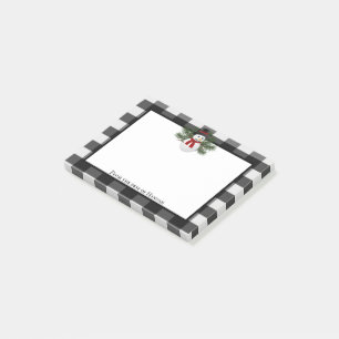 Snowman Buffalo Plaid Personalized Post-it Notes