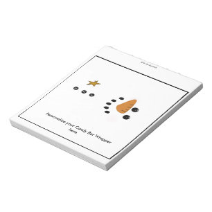 Snowman Candy Bar Wrapper Party Favor Notepad