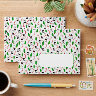 Snowman Candy Cane Christmas Tree Envelope