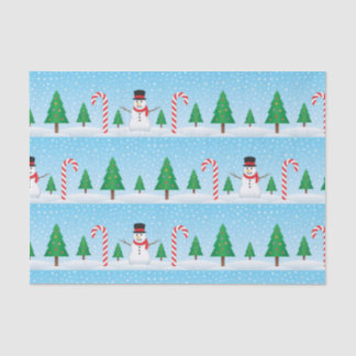 Snowman & Candy Cane Winter Wonderland Tissue Paper