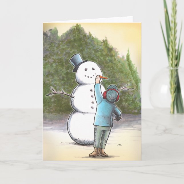 Snowman Carrot nose Card (Front)