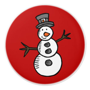 Snowman Ceramic Knob