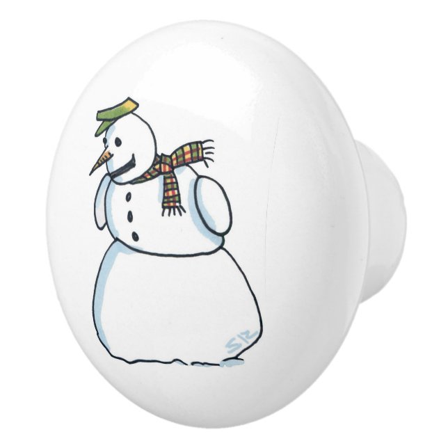 Snowman ceramic knob (Right)