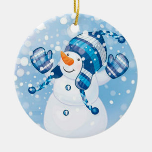 Snowman Ceramic Ornament