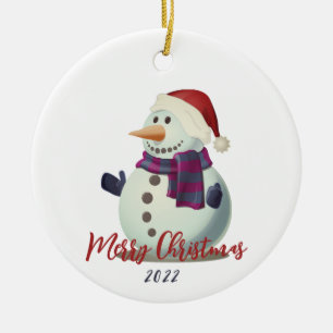 Snowman Ceramic Ornament