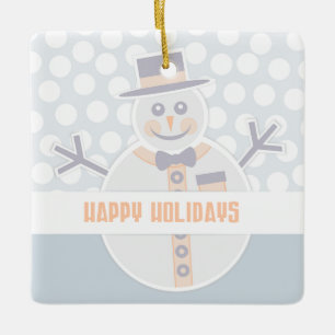 Snowman Ceramic Ornament