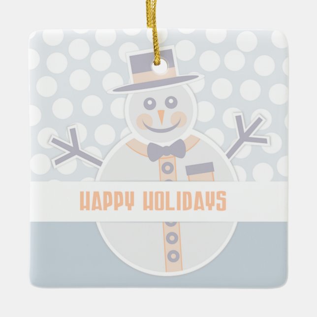 Snowman Ceramic Ornament (Front)