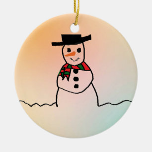 Snowman Ceramic Ornament