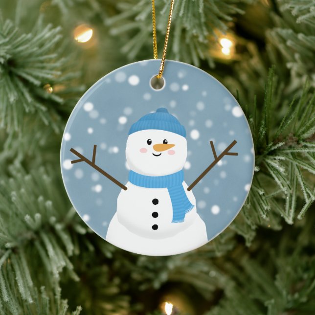Snowman Ceramic Ornament (Tree)