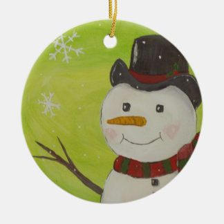 Snowman Ceramic Ornament