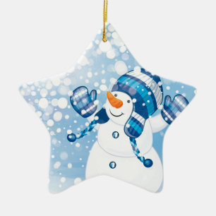 Snowman Ceramic Ornament