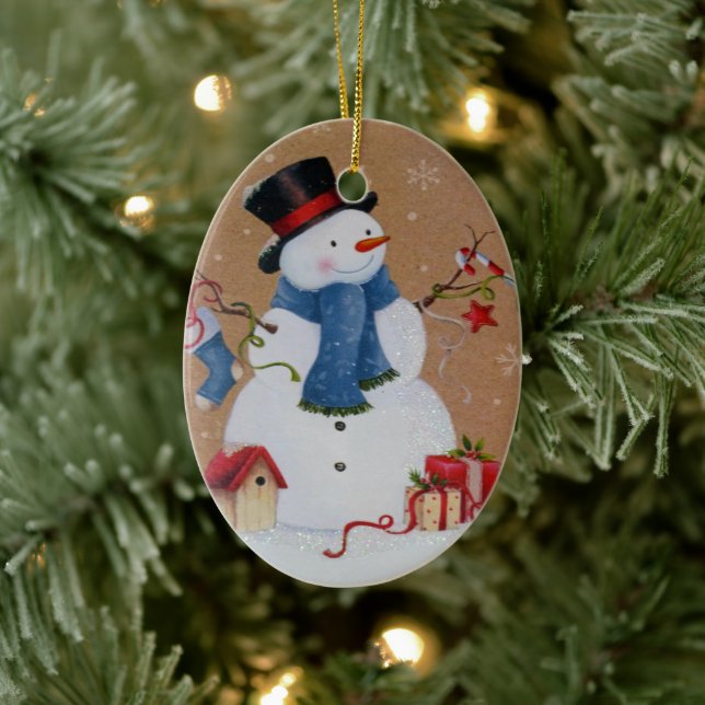 Snowman Ceramic Ornament (Tree)