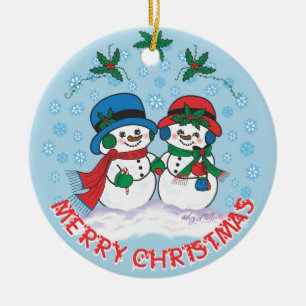 Snowman Ceramic Ornament