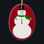 Snowman Ceramic Ornament<br><div class="desc">Add text in his body to create a cute personalized gift!  If you would like colour changes,  just send me an email!</div>