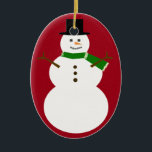 Snowman Ceramic Ornament<br><div class="desc">Add text in his body to create a cute personalized gift!  If you would like colour changes,  just send me an email!</div>