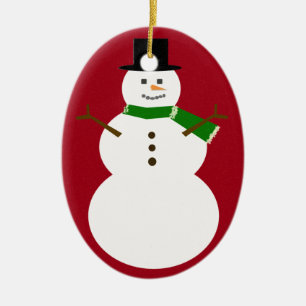 Snowman Ceramic Ornament