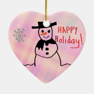 Snowman Ceramic Ornament