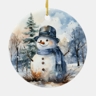 Snowman Ceramic Ornament