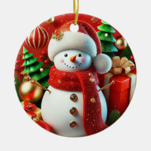 🎁Snowman Ceramic Ornament Cozy Gift Decor ✨