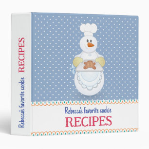 Snowman Chef Personalized Recipe Binder