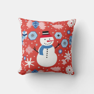 Snowman Chillin' Throw Pillow