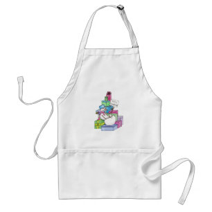 Snowman chilling on presents standard apron