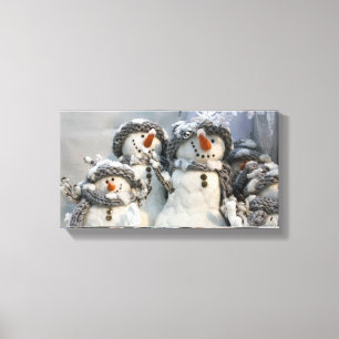 snowman Christmas canvas Print