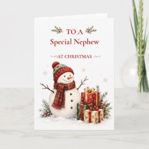 Snowman Christmas Card for Nephew
