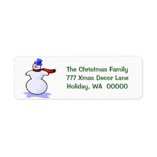 Snowman Christmas Cards Return Address Stickers