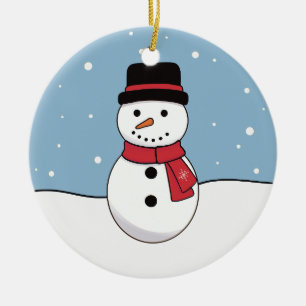 Snowman Christmas  Ceramic Ornament