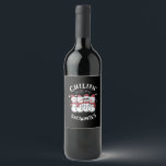 Snowman Christmas Chillin With My Snowmies Gift  Wine Label<br><div class="desc">Snowman Christmas Chillin With My Snowmies Gift</div>