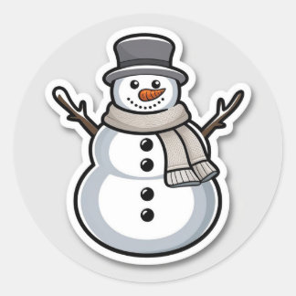 Snowman christmas  classic round sticker