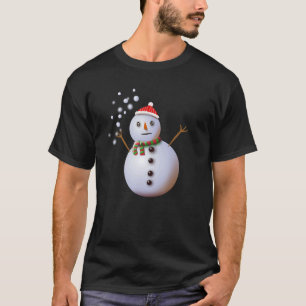 Snowman Christmas  Cute Snowing Winter Wonderland T-Shirt