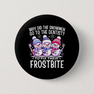 Snowman Christmas Dentist Dental Istant Xmas 2 Inch Round Button