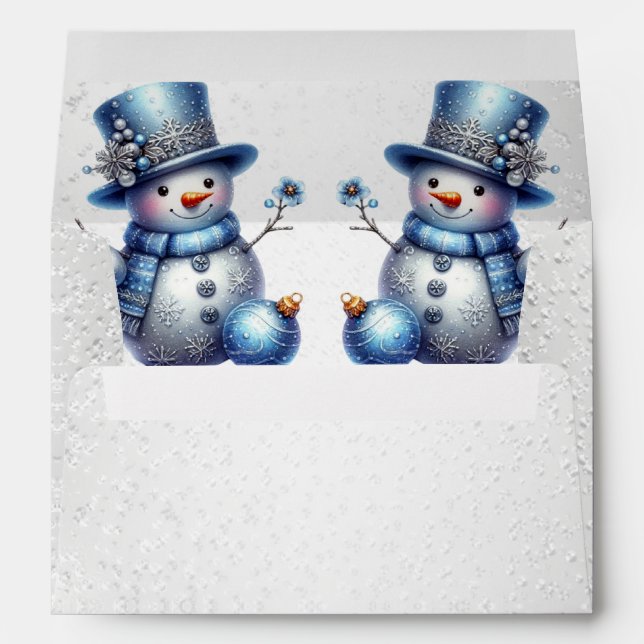 Snowman Christmas Elegant Winter Holidays Envelope (Back (Bottom))