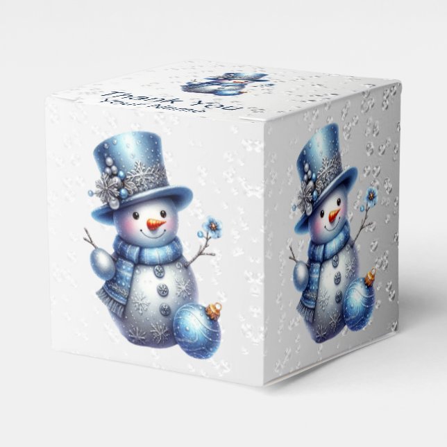 Snowman Christmas Elegant Winter Holidays Favor Box (Front Side)