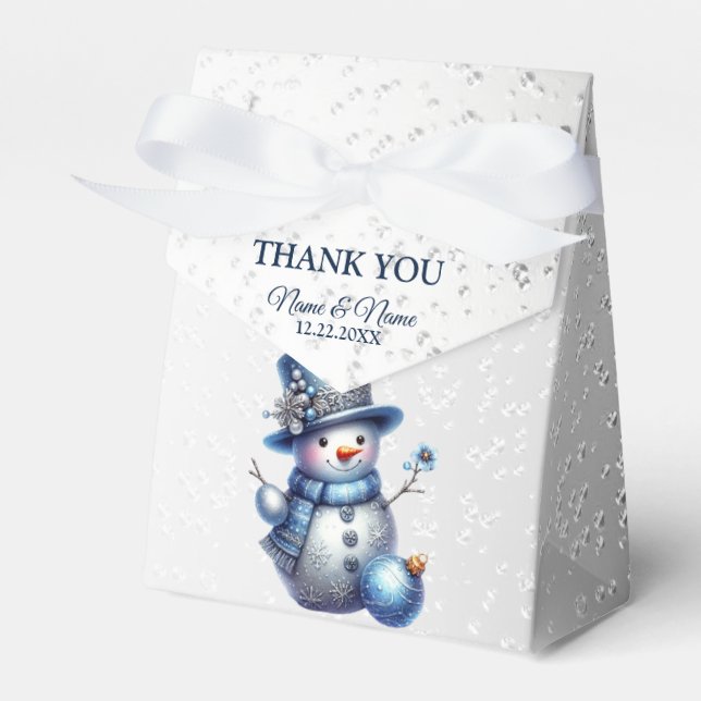 Snowman Christmas Elegant Winter Holidays Favor Box (Front Side)
