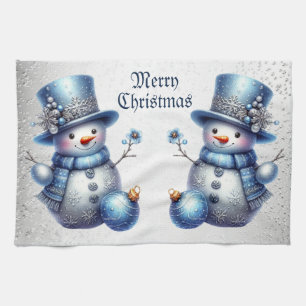 Snowman Christmas Elegant Winter Holidays Kitchen Towel