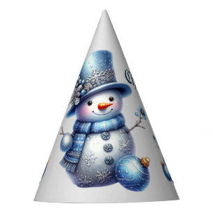 Snowman Christmas Elegant Winter Holidays Party Hat