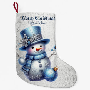Snowman Christmas Elegant Winter Holidays Small Christmas Stocking