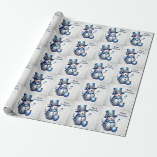 Snowman Christmas Elegant Winter Holidays Wrapping Paper