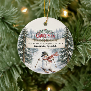 Snowman Christmas Family Photo Ornament