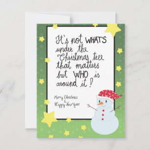 Snowman Christmas Flat Holiday Card